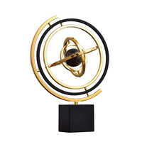 Vente en gros de globe européen moderne léger de luxe simple et rotatif à 360 ° en métal marbre ornements pour la décoration de bureau