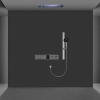 Ensemble de douche intelligent à 3 fonctions avec LED, effet pluie et cascade, montage au plafond, 600*320mm