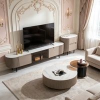 Ensemble Meuble TV, Table Basse et Meuble d'Appoint de Luxe Léger avec Rangement pour Salon, Meuble TV, Mobilier de Maison, Vente en Gros