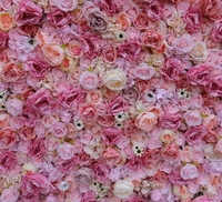 3D Vierkante Eco-vriendelijke Moderne Zijden Kunstbloemen Wandpanelen met Witte Bloemen Rolbare Achtergrond voor Bruiloftdecoratie