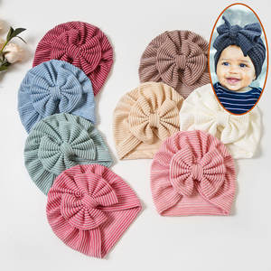 Chapeau Bébé WD-A508 Adorable Bonnet Turban Tricoté Couleur Unie Doux pour Nouveau-né Réglable pour Extérieur Fête Plage - Product Image 3