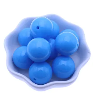 Wholesale Sky Blue Chunky <strong>Bubblegum</strong> Round Acrylic <strong>Beads</strong> for Earrings - Product Image 1