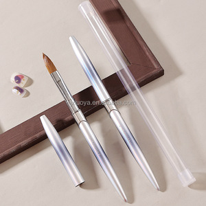 2025 haute qualité meilleur fait à la main 100% pur Kolinsky brosse manche en métal plat/rond <span class=keywords><strong>acrylique</strong></span> brosse à ongles <span class=keywords><strong>pour</strong></span> <span class=keywords><strong>acrylique</strong></span> ongles Art - Product Image 4