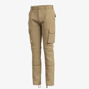 Fabrika kaynağı erkekler yardımcı iş pantolon ayarlamak bel pantolon pamuk polyester 6 cepler diz takviyeli kargo pantolon