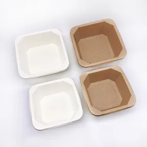 사용자 정의 인쇄 종이 점심 그릇 일회용 수프 그릇 음식 크래프트 종이 뚜껑과 샐러드 그릇