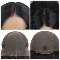 Perruque Lace Front Yaki Longue Bouclée pour Femmes Européennes et Américaines, Cheveux Synthétiques Véganes Entièrement Faits à la Main 13*6 SSY9134
