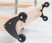 Reformer de Pilates pliable en bois d'érable avec pieds en fer, portable pour la maison, machine de Pilates compacte, gain de place, couleur de coussin personnalisable