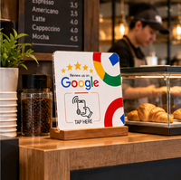 Panneau NFC Google Review pour table – Affichage sans contact pour évaluer les restaurants, hôtels, salons et commerces de détail
