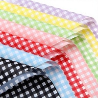 Papier d'emballage à carreaux multicolores pastel, papier gingham imperméable pour cadeau d'anniversaire et bouquet de fleurs