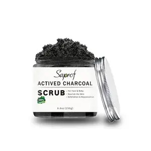 wholesale 250g Natural Moisturizing And Exfloating Face And Body Activated Charcoal Scrub