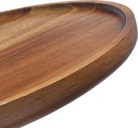 Plateau rond en bois d'acacia, plateau de service décoratif en bois pour table basse et décoration intérieure