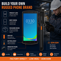 Téléphone robuste et fiable avec lecteur de codes-barres, téléphone mobile 5,7 pouces Android 12 4 Go 64 Go 4G LTE NFC GPS IP65 avec lecteur d'empreintes digitales et batterie amovible