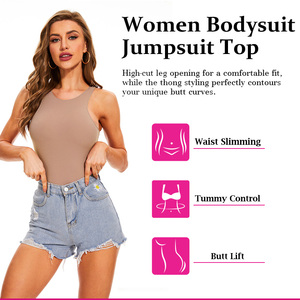 Smoke Cloud Collection Hot Sell High Neck Thong Body Shaper Summer Sleeveless <strong>Tank</strong> <strong>Top</strong> Bodysuit Shapewear for <strong>Women</strong> - Product Image 4