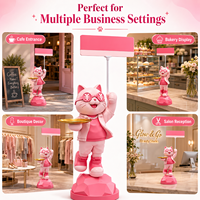 Vente en gros usine Chicha en résine Astronaute 129cm Décoration chat rose Chicha Lounge Plateau en acier inoxydable