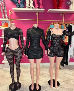 C0244 all'ingrosso vendita calda all'ingrosso di <span class=keywords><strong>pizzo</strong></span> alla moda elasticizzato <span class=keywords><strong>tuta</strong></span> aderente da donna di alta qualità - Product Image 1