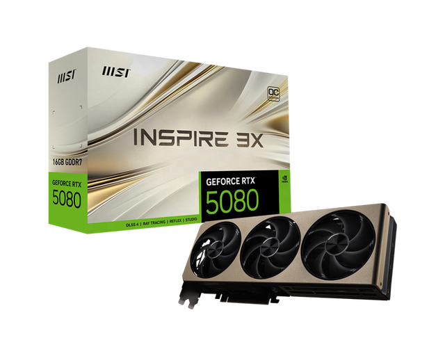 Wholesale for GeForce RTX 5080 16GB INSPIRE 3X OC Gaming Desktop GPU with 10752 CUDA Cores and 30Gbps Memory