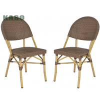 Ensemble de table et de chaises empilables haut de gamme, meubles de balcon, café, salon en osier, terrasse, bistrot, tissage en rotin, chaises de jardin