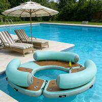Dock flottant modulaire circulaire en PVC de qualité commerciale, capacité de 100 à 500 kg, 5 à 10 passagers, utilisation en extérieur, eaux peu profondes