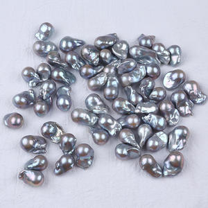 Promotion de perles d'eau douce naturelles Keshi 15-20 mm, perles baroques grises, particules de perles en vrac, perles Keshi blanches et roses de Zhuji - Product Image 2
