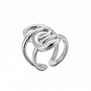 Amy Amy Fashion <b>Ring</b> A3495 Stainless Steel 925 Silver Plated Geometric <b>Cocktail</b> <b>Ring</b> For Women Daily Wear Gift - Product Image 3