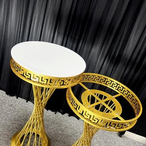 Support de décoration de gâteau de mariage moderne de luxe avec matériau en fer blanc doré noir <span class=keywords><strong>pour</strong></span> la base de présentation de gâteau - Product Image 4