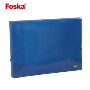 Foska Hot sale A4 transparent color plastic expanding file folder Office expanding file organizer