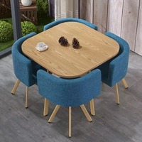 Prix de gros - Ensemble de table à manger extensible moderne et luxueux - 5 pièces - MDF 25 mm - 1 table et 4 chaises en métal - Fabricant de haute qualité