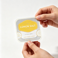 Étiquettes autocollantes personnalisées en feuille d'or pour sel de citron, motif agrumes frais, pour l'emballage de pots en verre de condiments et assaisonnements