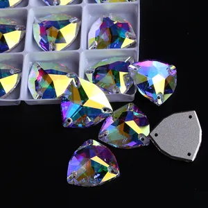 XULIN K9, треугольный стеклянный кристалл, камни для украшения одежды