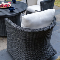 Meubles de jardin modernes d'extérieur, ensemble de meubles de patio en rotin et osier avec table à feu, ensemble de Ratan, meubles de jardin