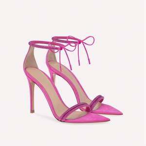 Sandalias de Tacón Alto con Diamantes de Diseño de Lujo para Mujer, Sandalias de Tacón Alto con Punta Puntiaguda y Pedrería para Mujer, Zapatos de Tacón Alto para Mujer - Product Image 4