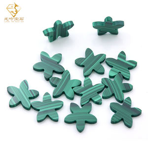 אבן מלאכיט ירוקה טבעית 100% בצורת פרח כוכב, בהתאמה אישית, 12x12x2 מ\\\"מ, אבני חן מלאכיט מעוצבות לתכשיטים - Product Image 2