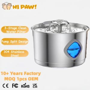 Meilleur vendeur Distributeur d'<span class=keywords><strong>eau</strong></span> pour animaux de compagnie en acier inoxydable solide 2,8 L silencieux pour <span class=keywords><strong>chat</strong></span> et chien Écologique IPX5 Étanche Distributeur d'<span class=keywords><strong>eau</strong></span> pour animaux de compagnie - Product Image 1