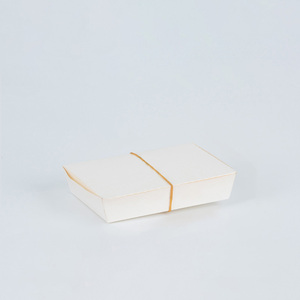 Boîte à lunch jetable à emporter blanche avec couvercle Plateau à biscuits à charnière Emballage alimentaire pour gâteau salade Composable à enrobage écologique - Product Image 3