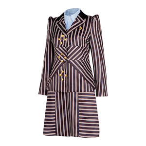 Striped <b>Blazer</b> <b>Skirt</b> <b>Set</b> Women Halloween Cosplay Costume Glinda Wicked Witch Outfit - Product Image 5