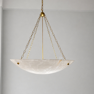 Lámpara colgante moderna con forma de cuenco de resina y piedra, 6 fuentes de luz E12 para vestíbulo, mesa de comedor, accesorio de iluminación interior para el hogar - Product Image 1