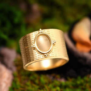 Fashion <b>Ring</b> 316L Stainless Steel PVD <b>Gold</b> Plating Oval Design Statement Jewelry - Product Image 3