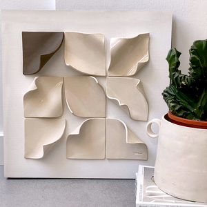 Pintura decorativa moderna para decoración del hogar, arte de pared 3D, Arte abstracto acrílico de medios mixtos, obras de arte para sala de estar sencilla - Product Image 1