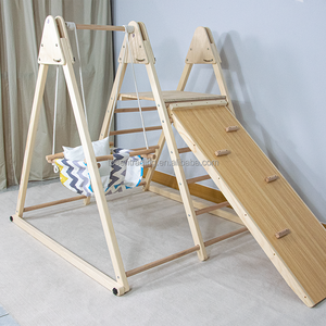 โครงไม้ปีนป่ายในร่มพร้อมถุงชิงช้าสำหรับเด็กเล็ก - Product Image 1