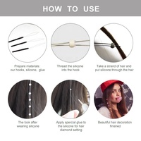 Outil professionnel durable pour la pose de perles sur les extensions capillaires, aiguille à boucle pour tirer les mèches, aiguille à enfiler pour extensions de cheveux