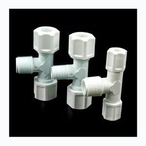 PP Joint Middle Outer Thread Tee PP Male Branch Tees Custom Connectors Tee Pipe Fitting