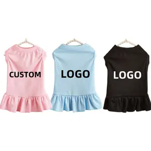 Songshan Toys Custom Cotton High Quality Blank Pet Dog Clothes Skirt Summer Shirt Cloth Custom Logo Skirt For Small Dogs Cats