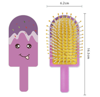 Mini Peigne à coussin d'air créatif série crème glacée - Peigne portable de dessin animé mignon pour lisser les cheveux