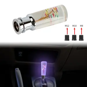 Thiết kế mới pha lê Shifter đèn LED thắp sáng hoa trong suốt Gear Shift Knob