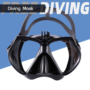 Masque de plongée en silicone liquide à deux fenêtres avec lentille en verre trempé et support pour caméra, pour snorkeling et sports nautiques adultes - Product Image 3