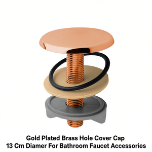 Capuchon de couvercle de trou en laiton plaqué or, diamètre 13 cm, pour accessoires de robinet de salle de bain - Product Image 3