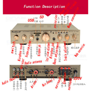 Bộ Khuếch Đại 220V Blueteeth Công Suất Cao 150W * 2 5.1 Kênh Karaoke OK Âm Thanh Xe Hơi Hệ Thống Rạp Hát Tại Nhà Bộ Khuếch Đại Âm Thanh Loa Âm Nhạc - Product Image 3