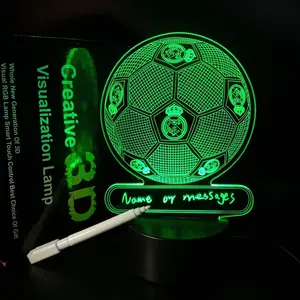 맞춤형 디자인 3D LED 야간 조명 7 가지 색상 터치 원격 및 DIY 필기 펜으로 현대 아크릴 룸 장식