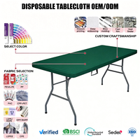 Nappe jetable imperméable verte unie personnalisée pour camping en plein air, barbecues de jardin, pique-niques et rassemblements