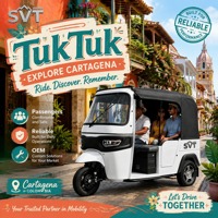 Triciclo Eléctrico de 1000W, Triciclo Eléctrico de Pasajeros, Tuk Tuk, Frenos de Disco Hidráulicos, Cabina con Techo, Luces LED, Modelo 2026